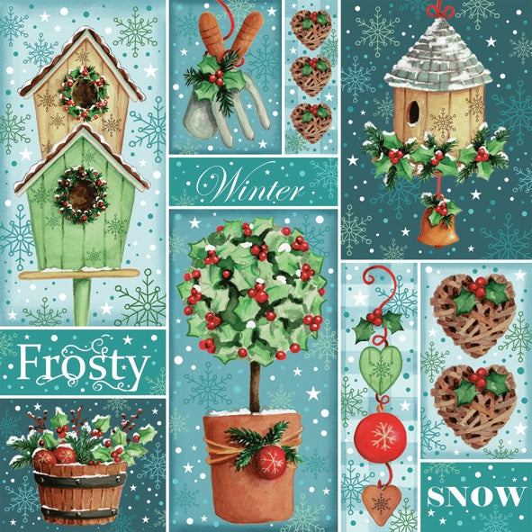 Decoupage Napkin - (DN-8945) - Frosty Winter Collage