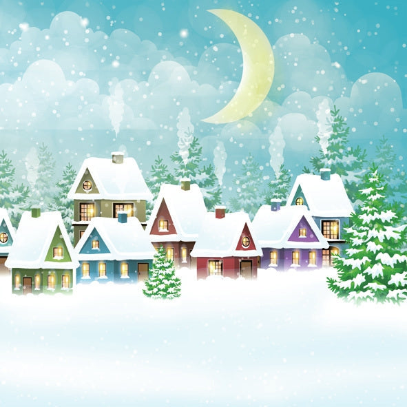 Decoupage Napkin - (DN-8946) - Snowy Village Scene
