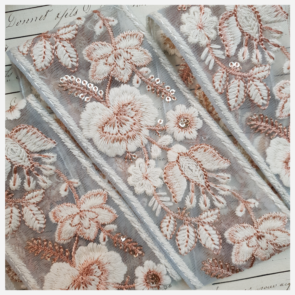 Embroidered Trim - ROLL - (ITR-1001)