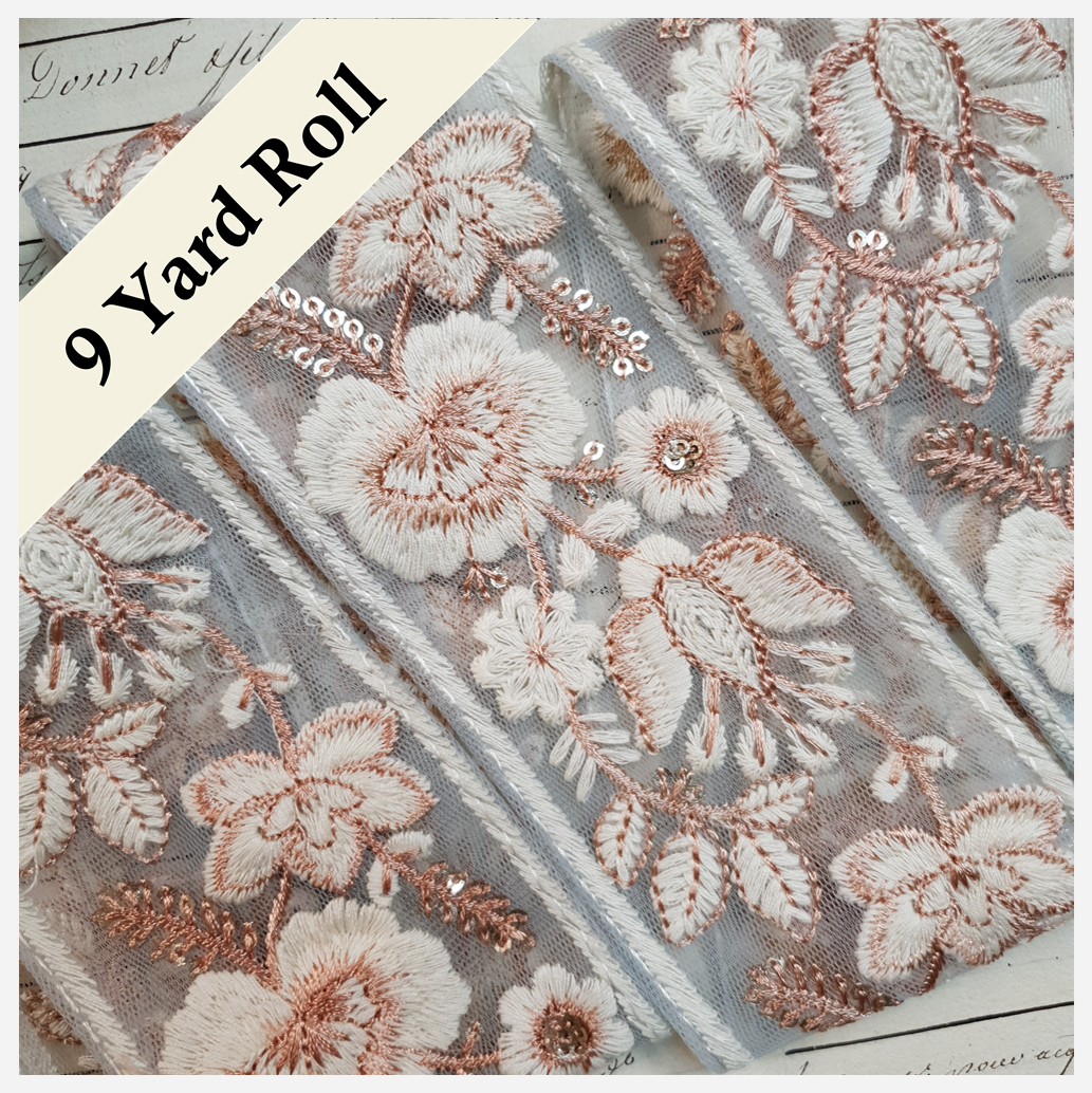 Embroidered Trim - ROLL - (ITR-1001)