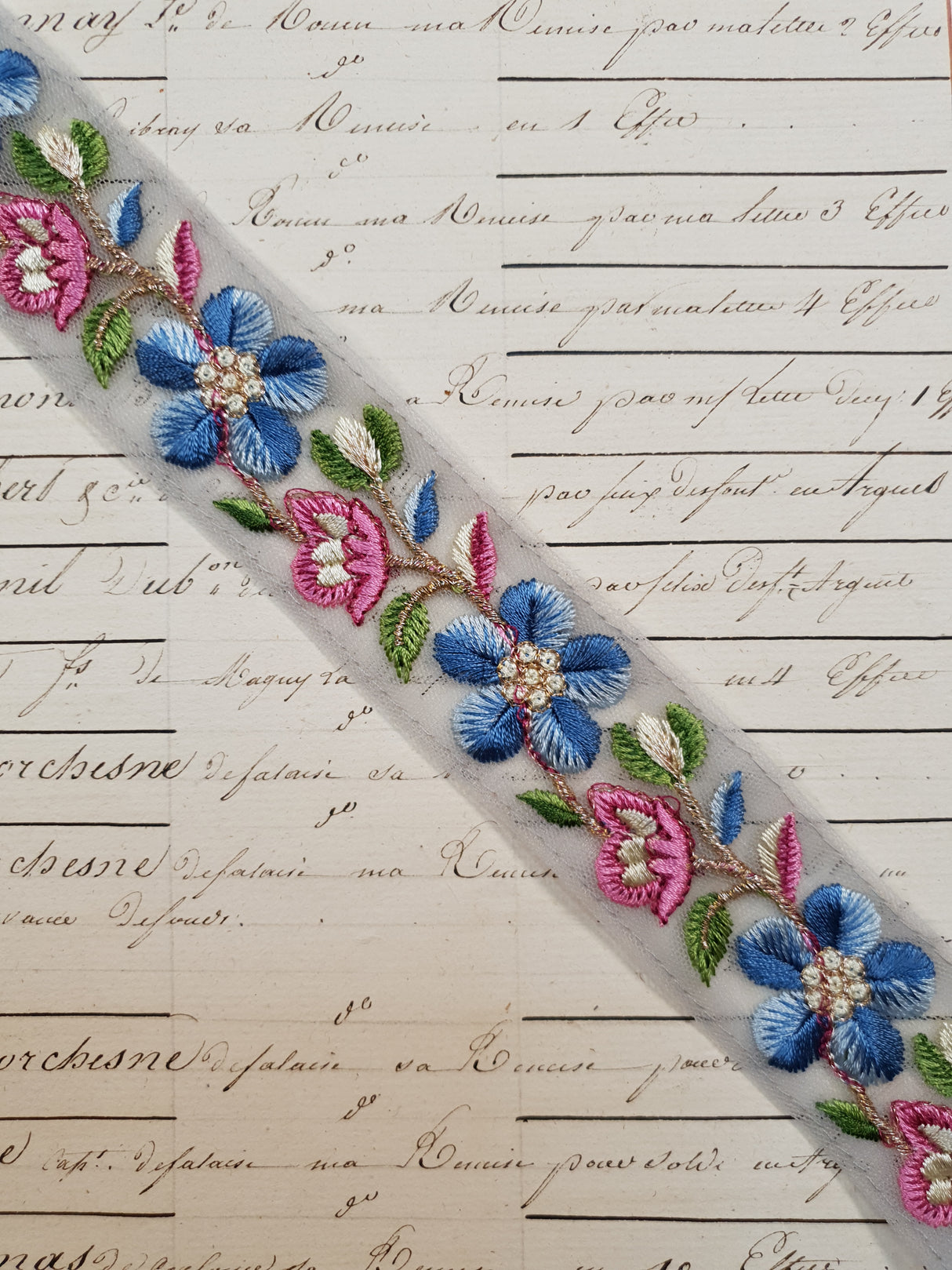 Embroidered Trim - 1 Meter - (ITR-1085)