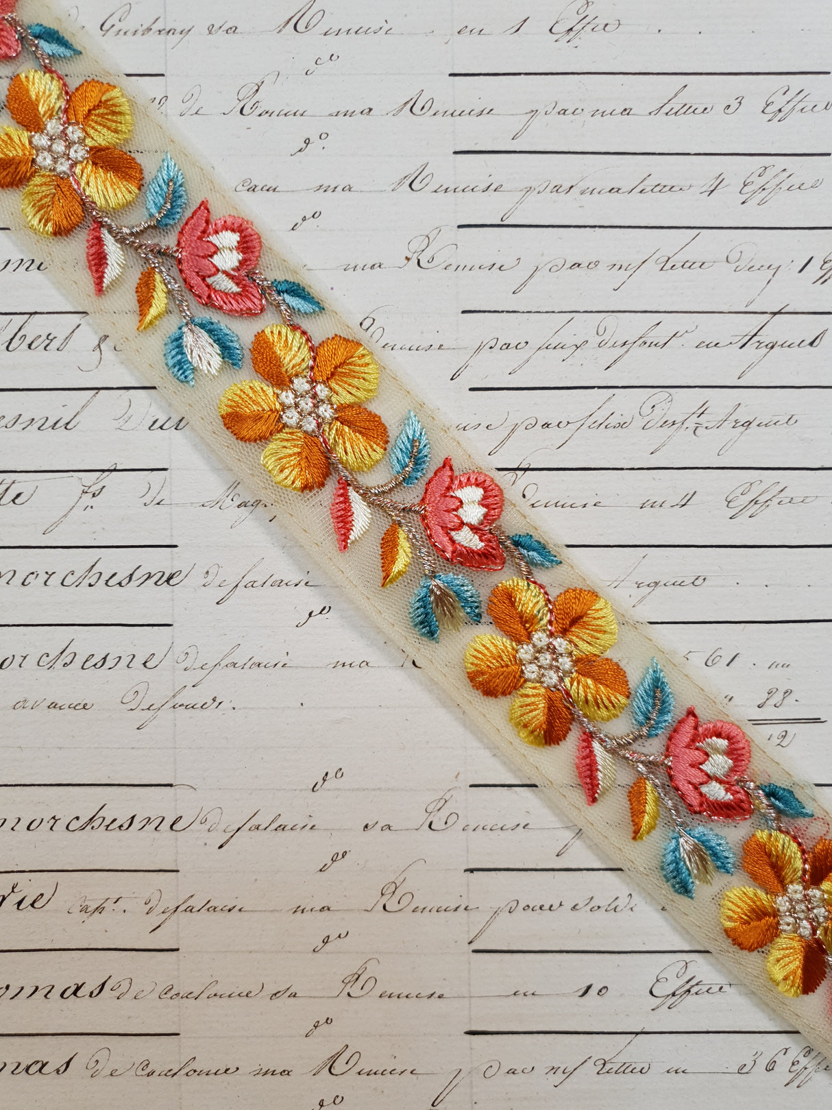 Embroidered Trim - 1 Meter - (ITR-1086)