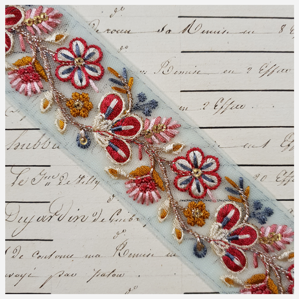 Embroidered Trim - 1 Meter - (ITR-1224)