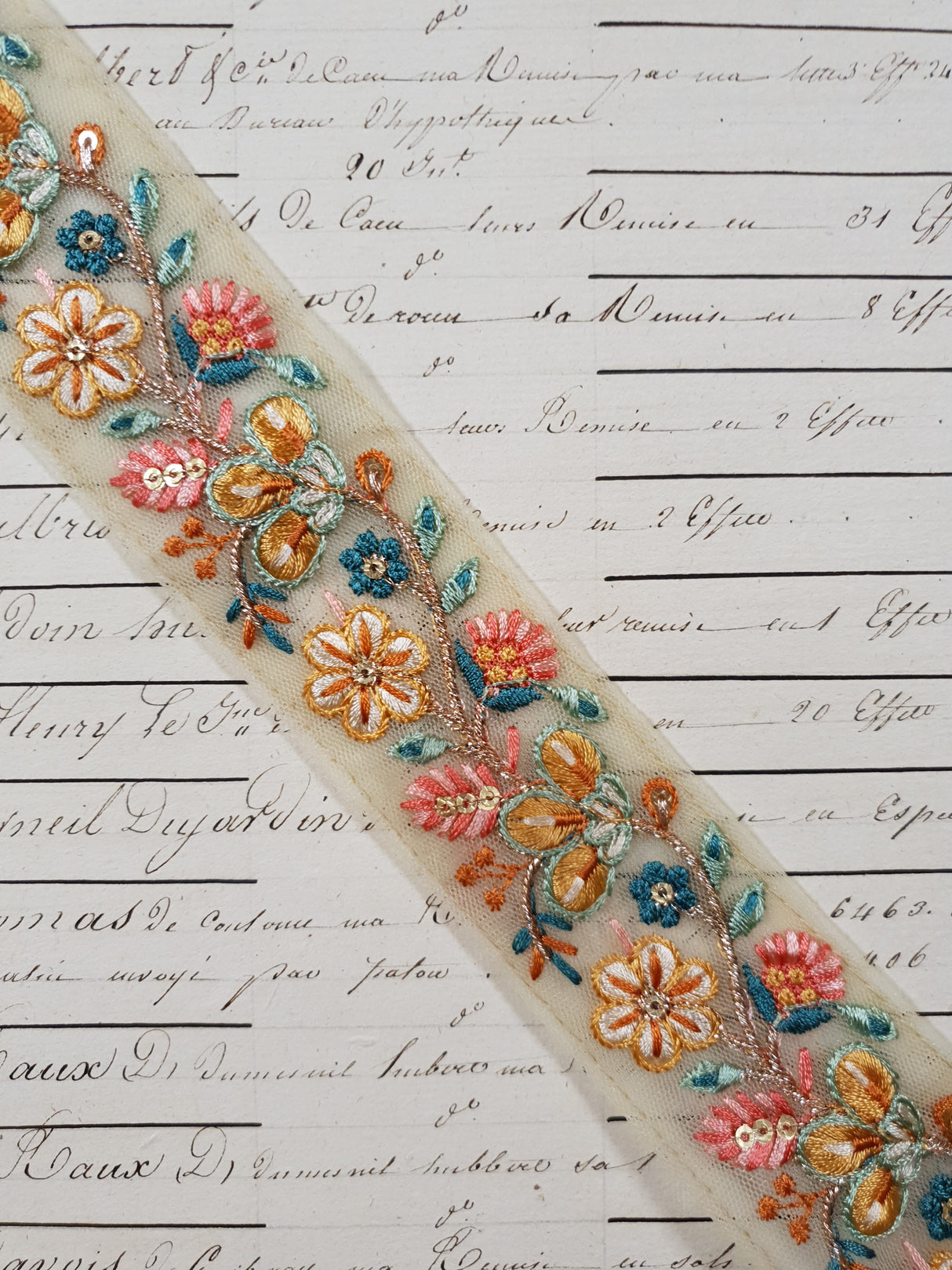 Embroidered Trim - 1 Meter  - (ITR-1225)