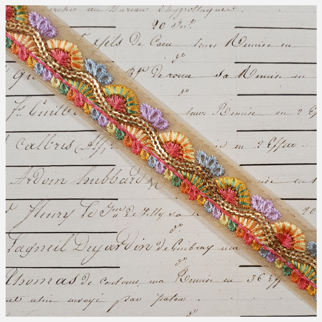 Embroidered Trim - 1 Meter - (ITR-1243)