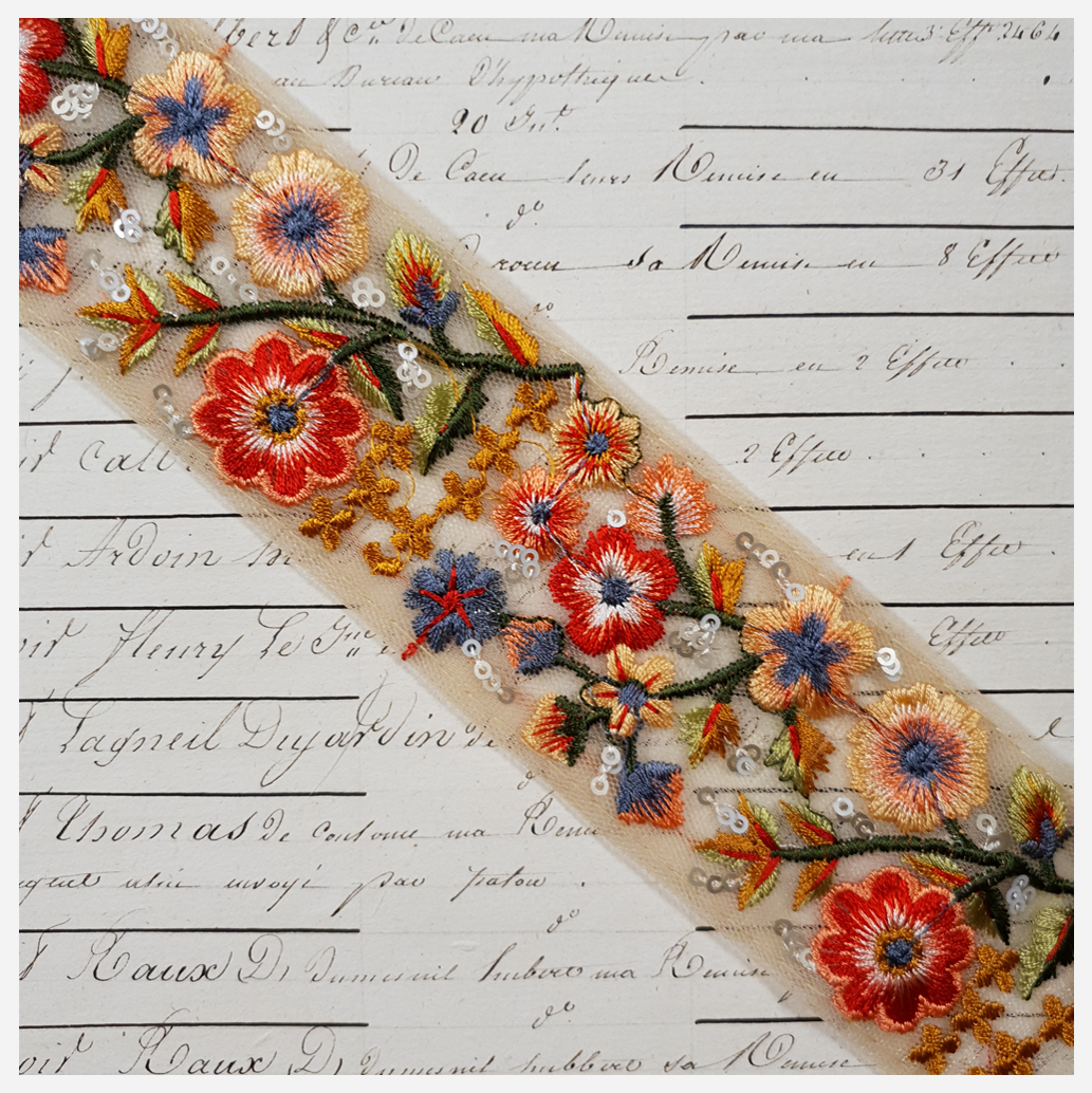 Embroidered Trim - 1 Meter - (ITR-1269)