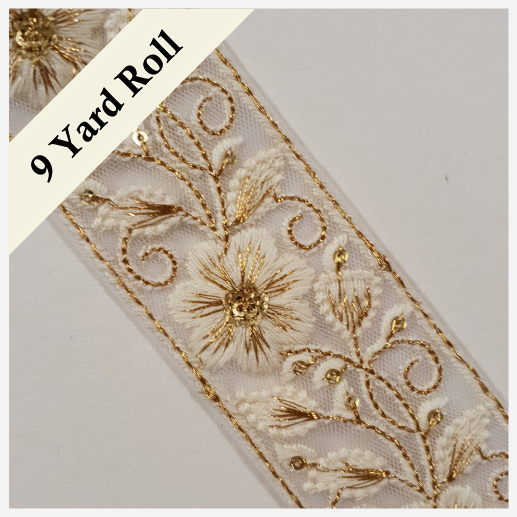 Embroidered Trim - ROLL - (ITR-1371)