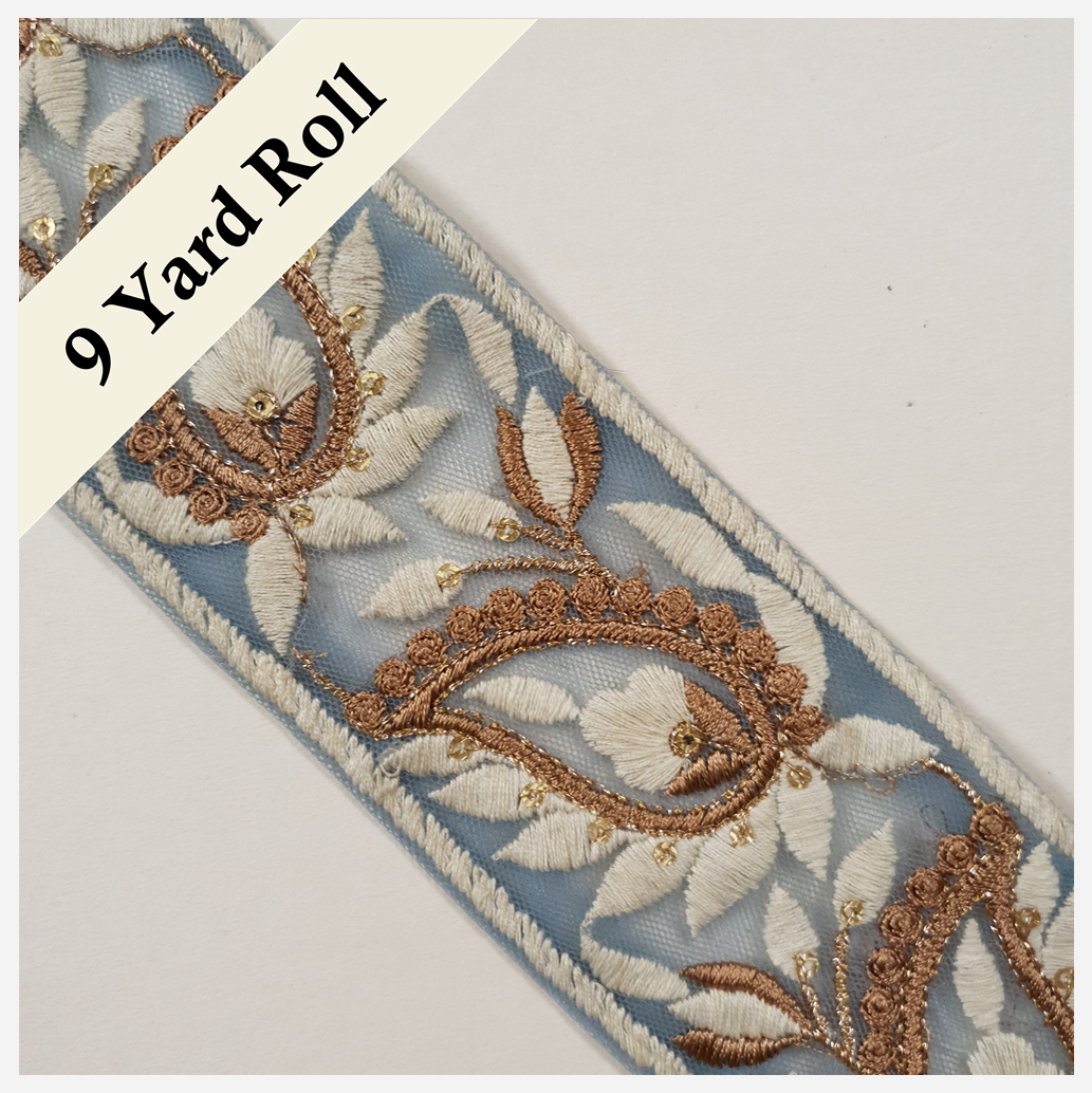 Embroidered Trim - ROLL - (ITR-1409)