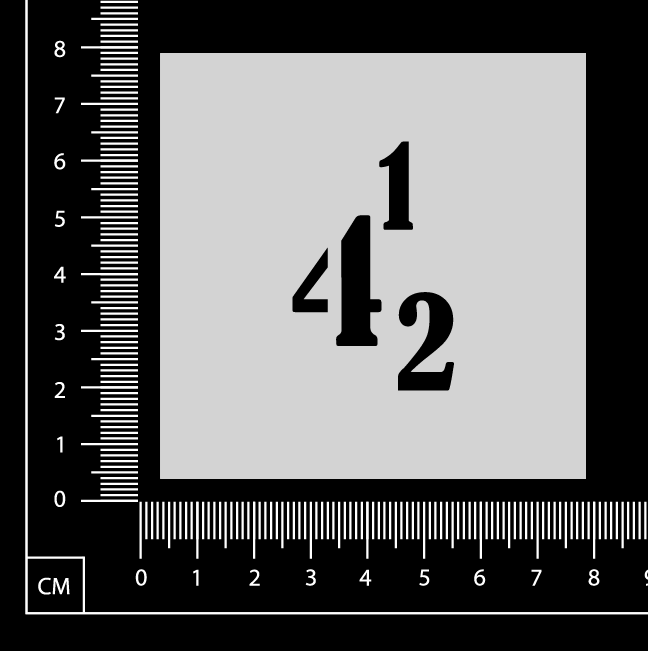 Number 142 - Stencil - 75mm x 75mm
