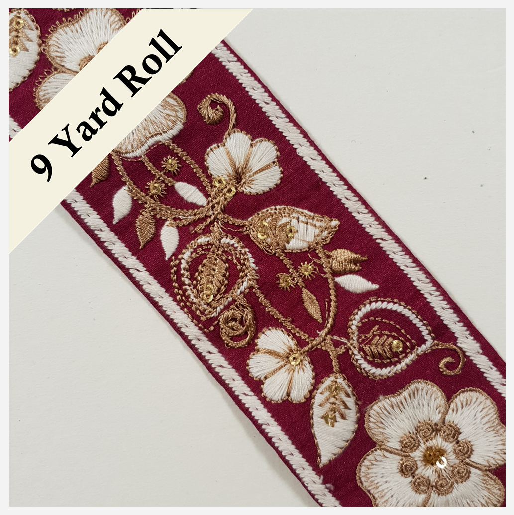 Embroidered Trim - ROLL - (ITR-1420)