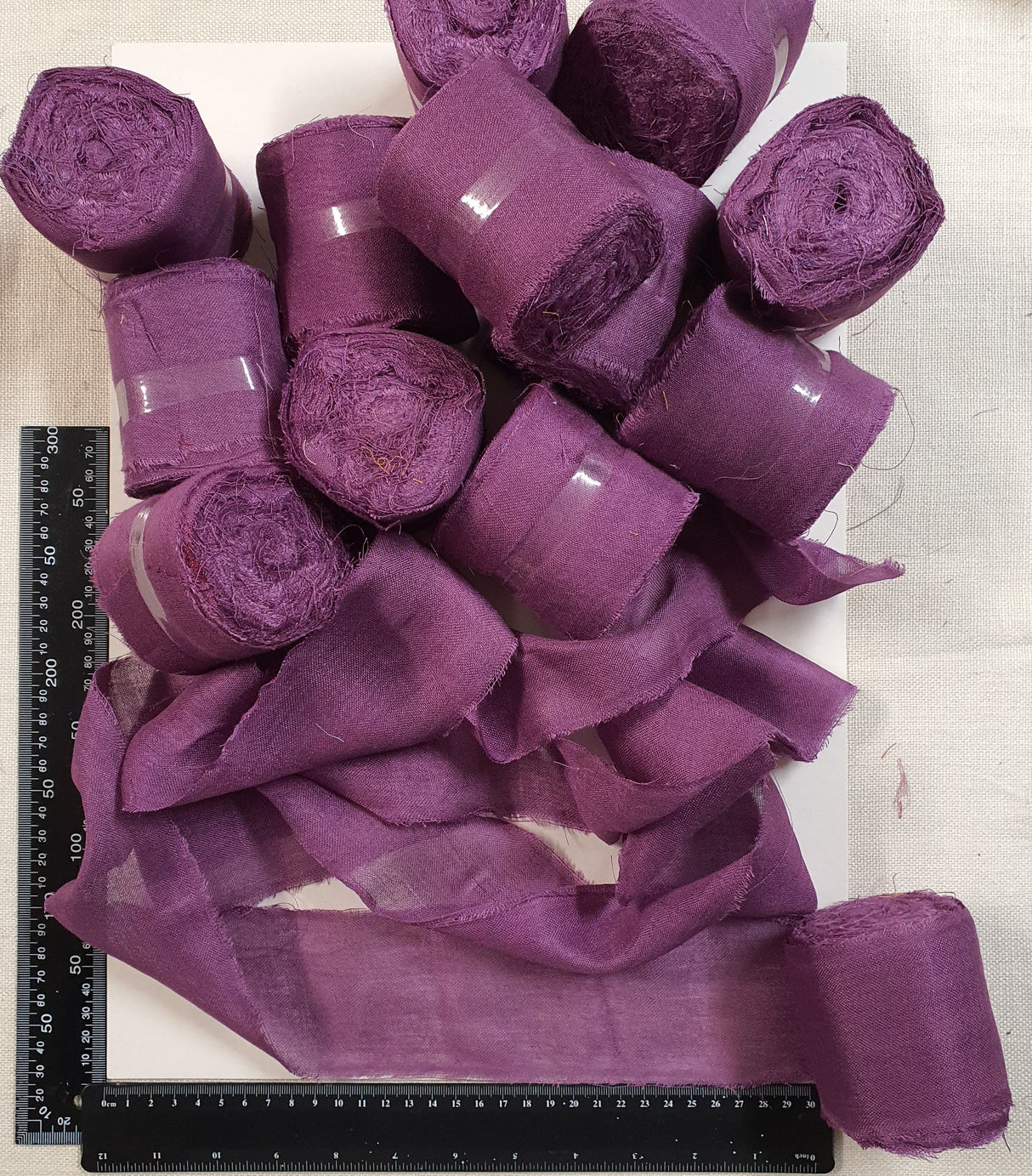 Reclaimed Sari Cotton Ribbon - Flat Rolls - Foxglove