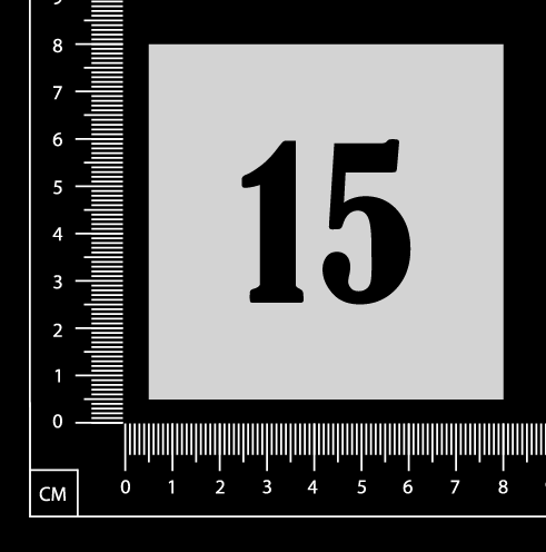 Number 15 - Stencil - 75mm x 75mm