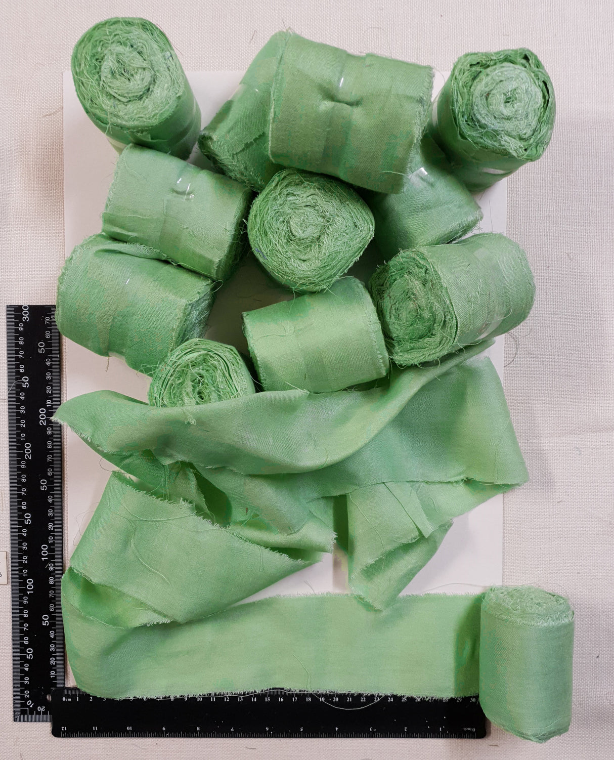 Reclaimed Sari Cotton Ribbon - Flat Rolls - Bamboo