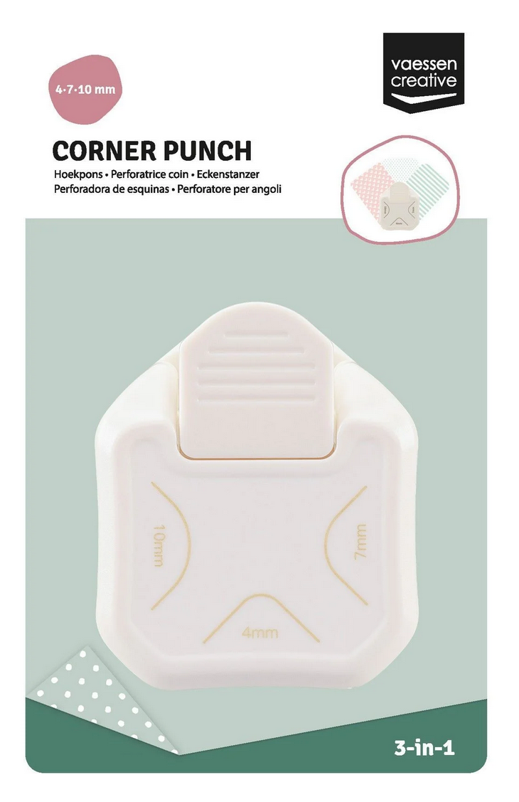 Vaessen Creative - 3-in-1 Corner Punch - Corner Rounder - 4-7-10mm