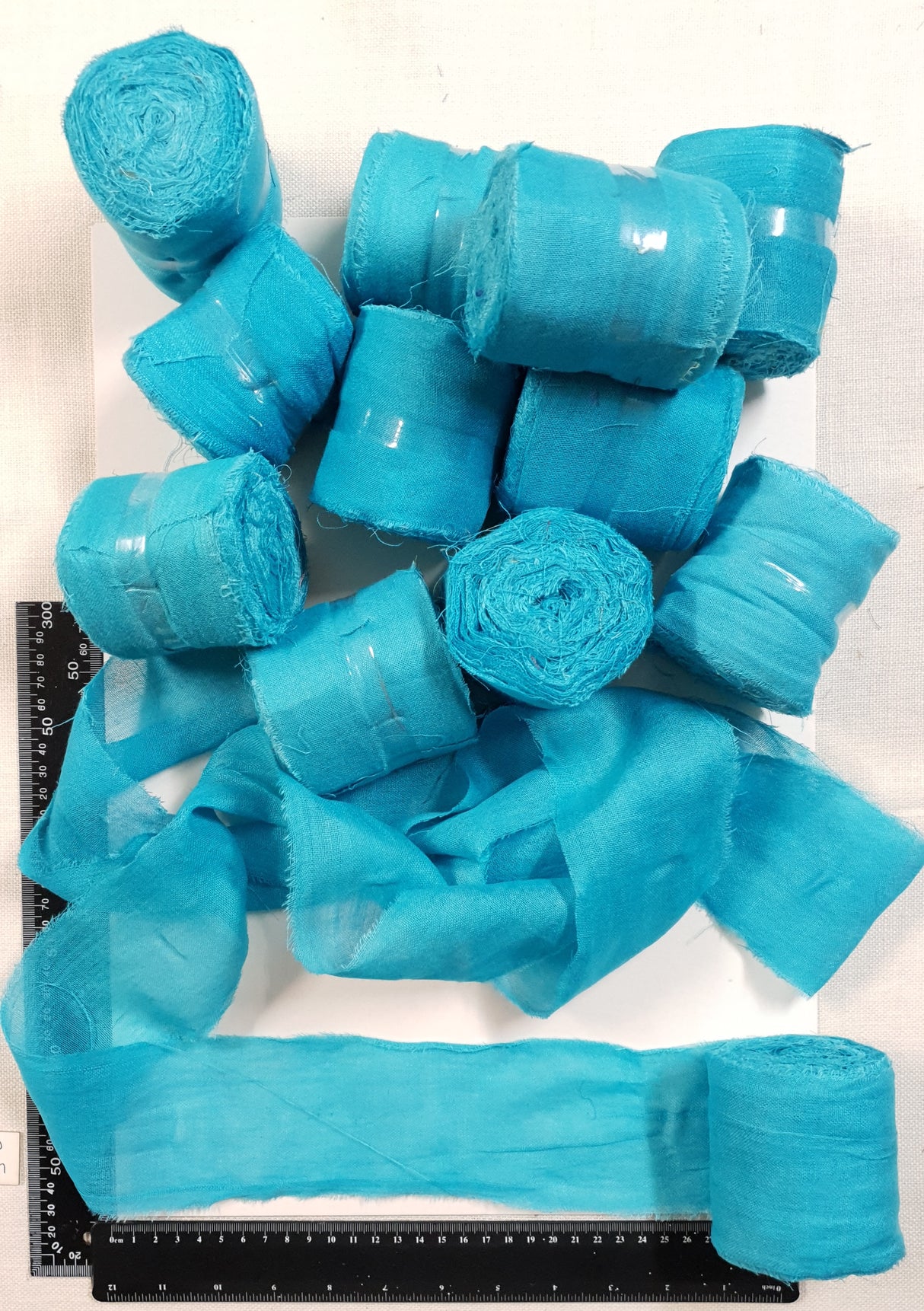 Reclaimed Sari Cotton Ribbon - Flat Rolls - Serenity