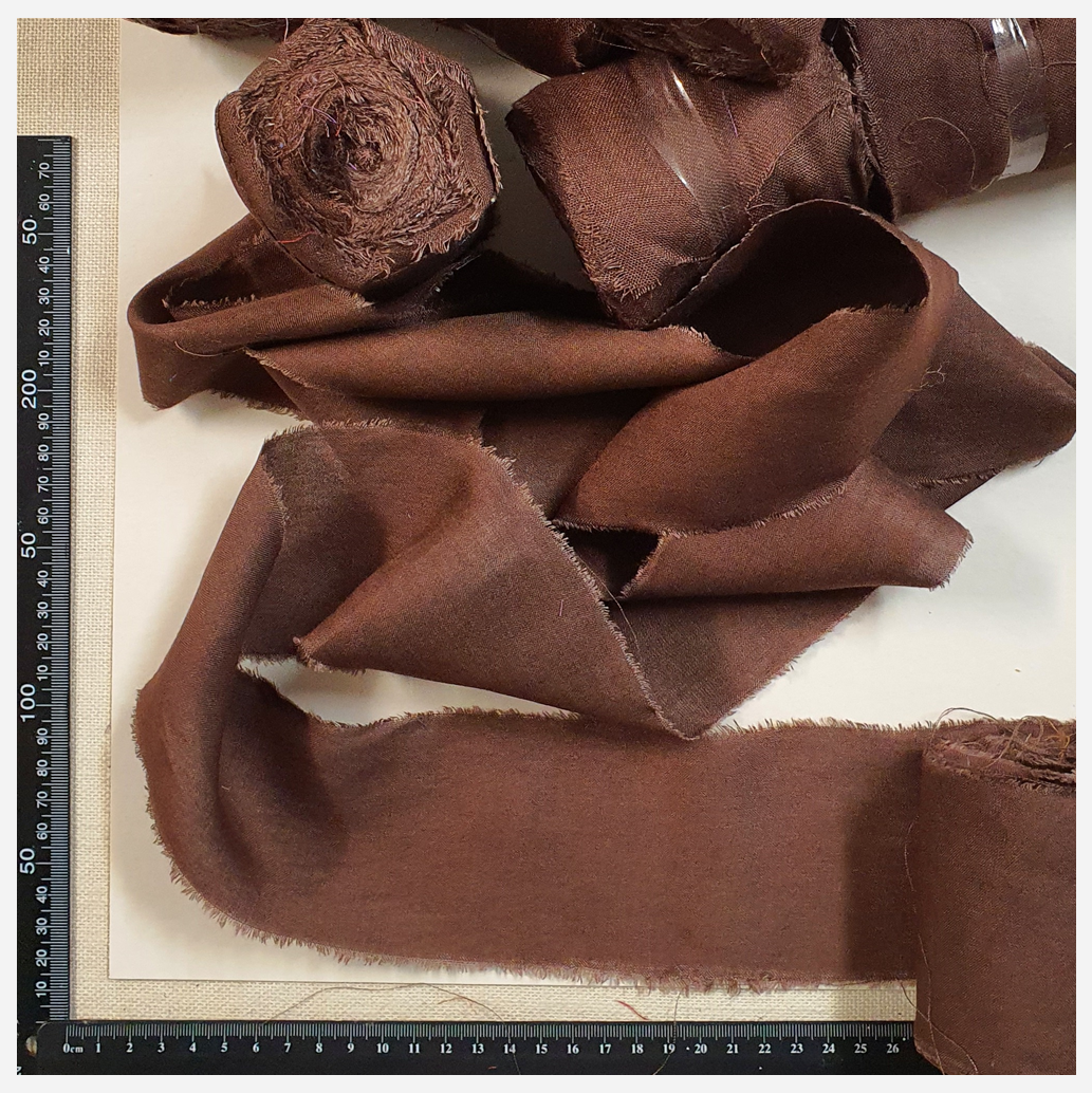 Reclaimed Sari Cotton Ribbon - Flat Rolls - Hickory