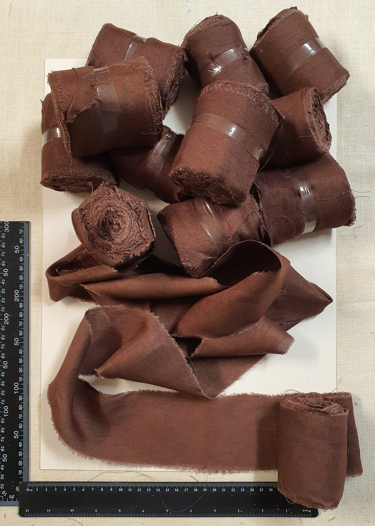 Reclaimed Sari Cotton Ribbon - Flat Rolls - Hickory