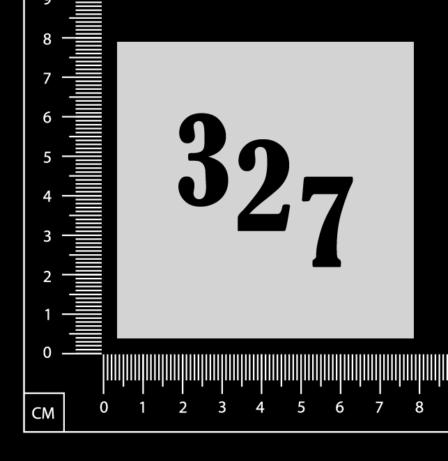 Number 327 - Stencil - 75mm x 75mm