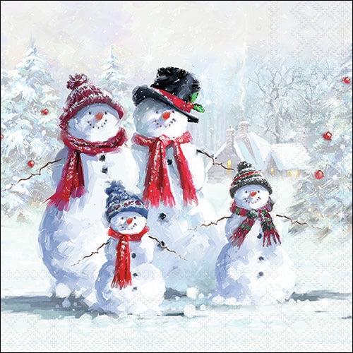 Decoupage Napkin - (DN-8886) - Snowman with Hat