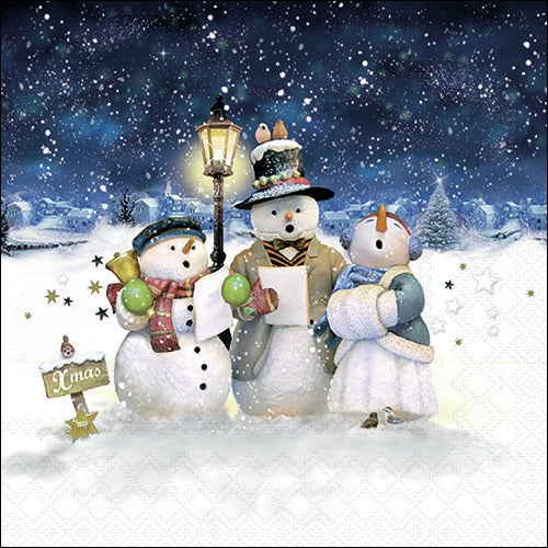 Decoupage Napkin - (DN-8873) - Singing Snowmen