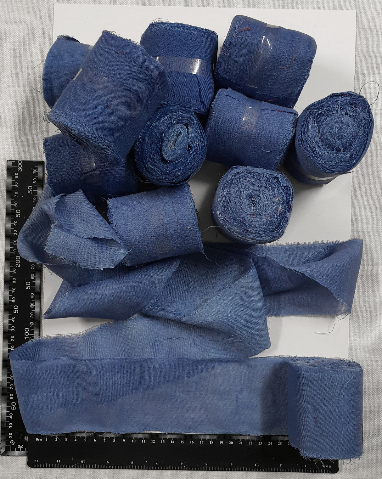 Reclaimed Sari Cotton Ribbon - Flat Rolls - Poseidon