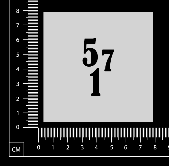 Number 571 - Stencil - 75mm x 75mm