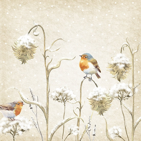 Decoupage Napkin - (DN-8819) - Robin in Thistles