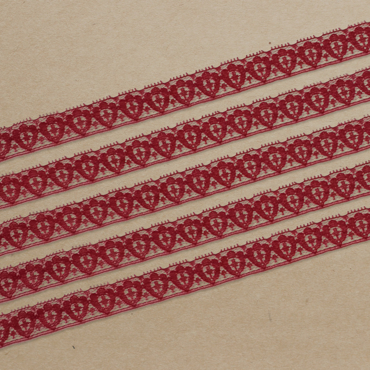 Lace Trim Pack - 7048 - Red - 5 Meter Pack