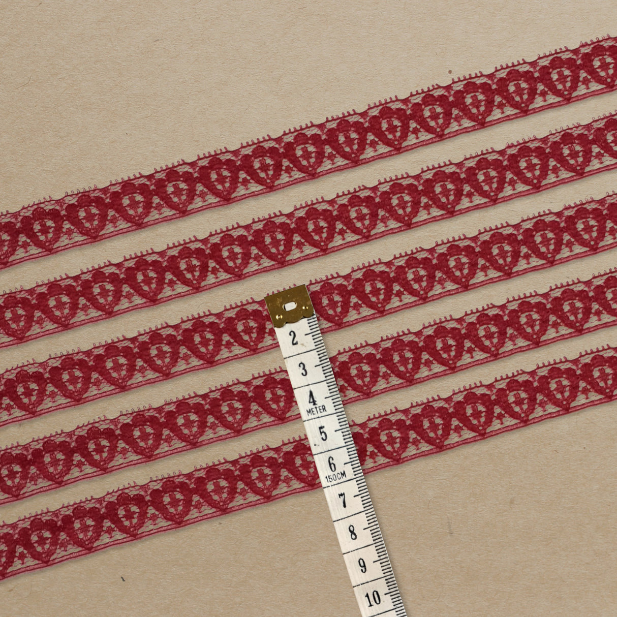 Lace Trim Pack - 7048 - Red - 5 Meter Pack