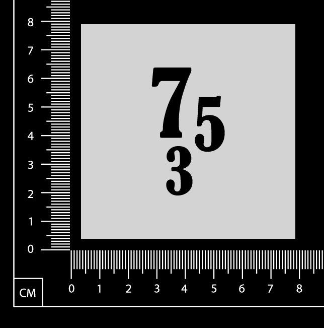 Number 753 - Stencil - 75mm x 75mm