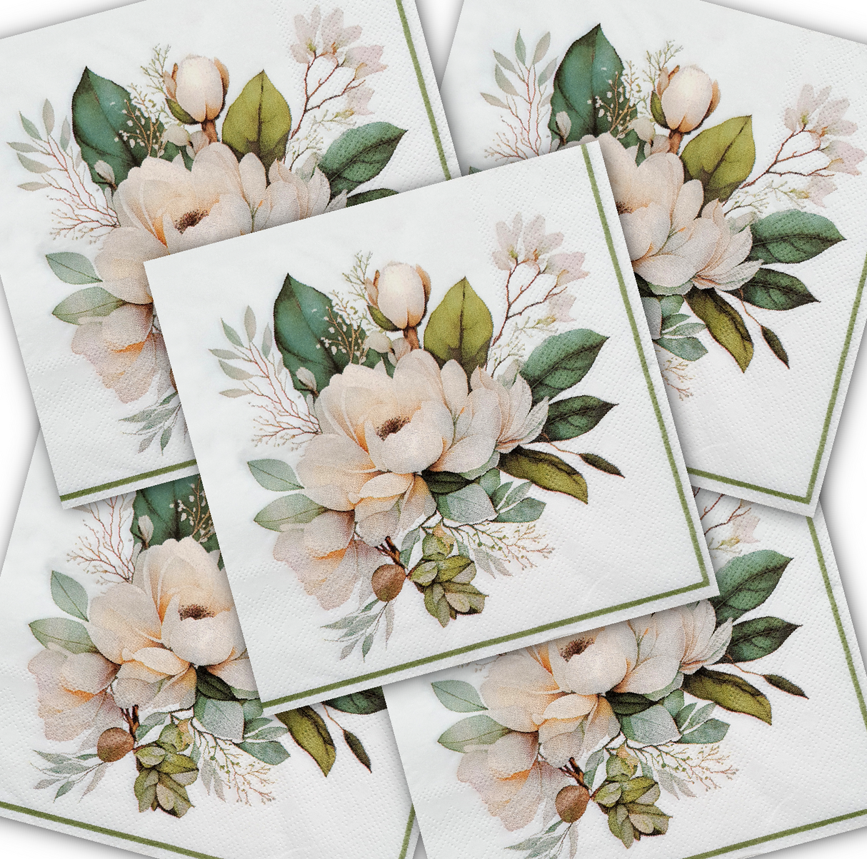 Decoupage Napkin - (DN-8008) - Flowers - Set of 5