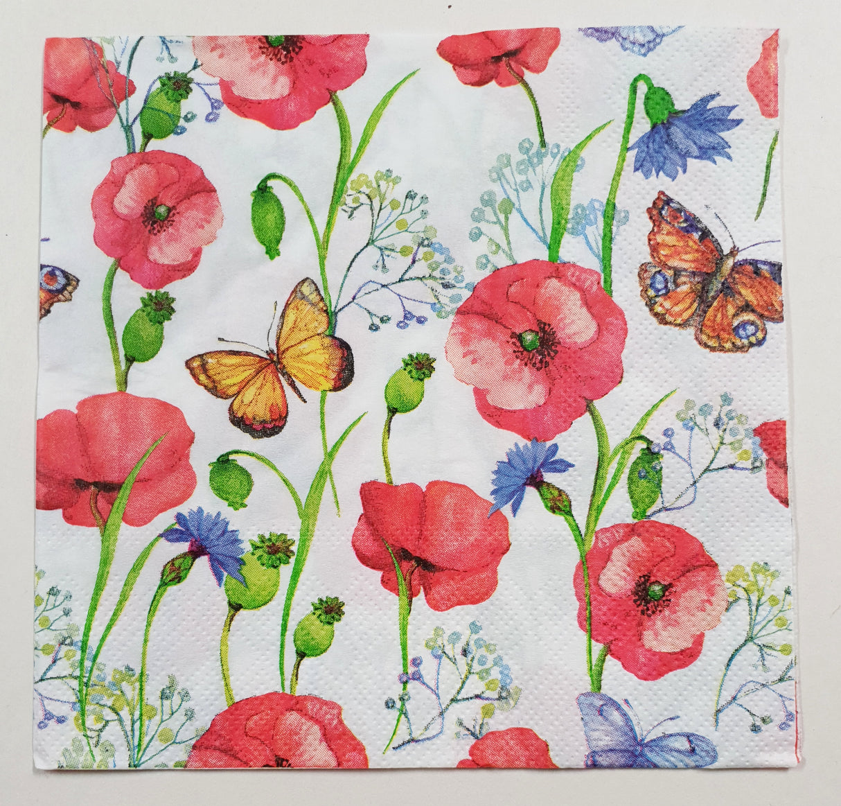 Decoupage Napkin - (DN-8013) - Flowers & Butterflies
