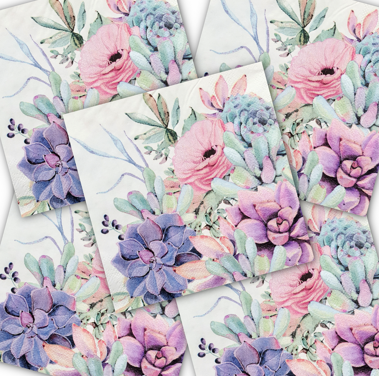 Decoupage Napkin - (DN-8016) - Flowers - Set of 5