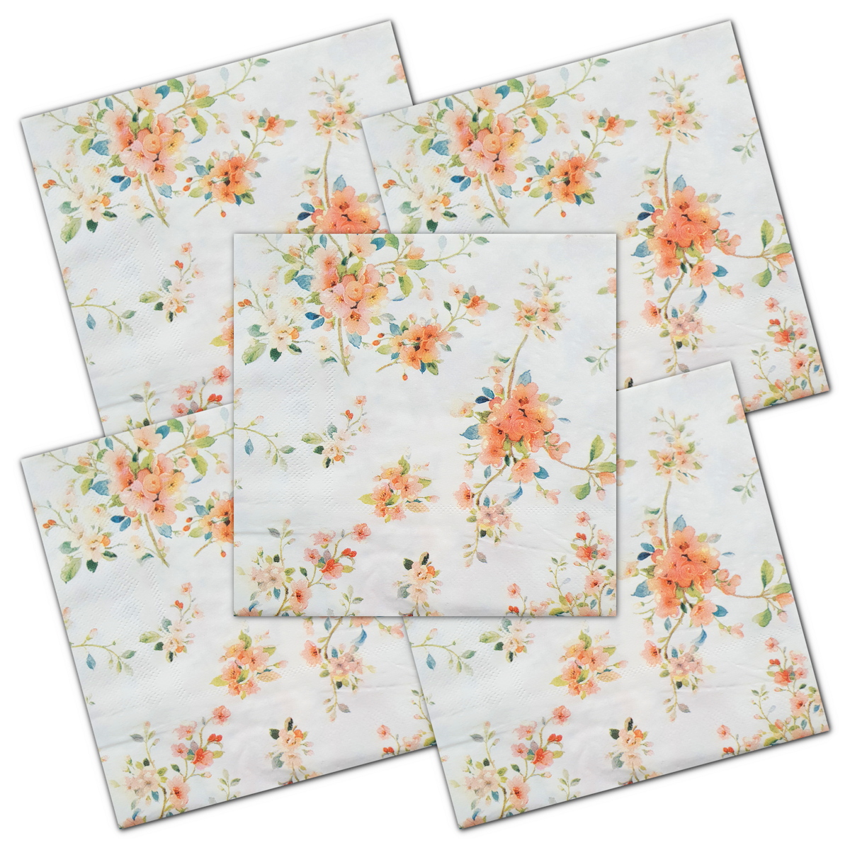 Decoupage Napkin - (DN-8018) - Flowers - Set of 5