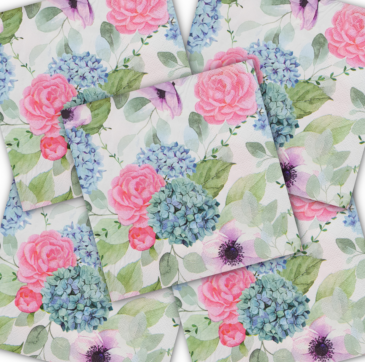 Decoupage Napkin - (DN-8019) - Flowers - Set of 5