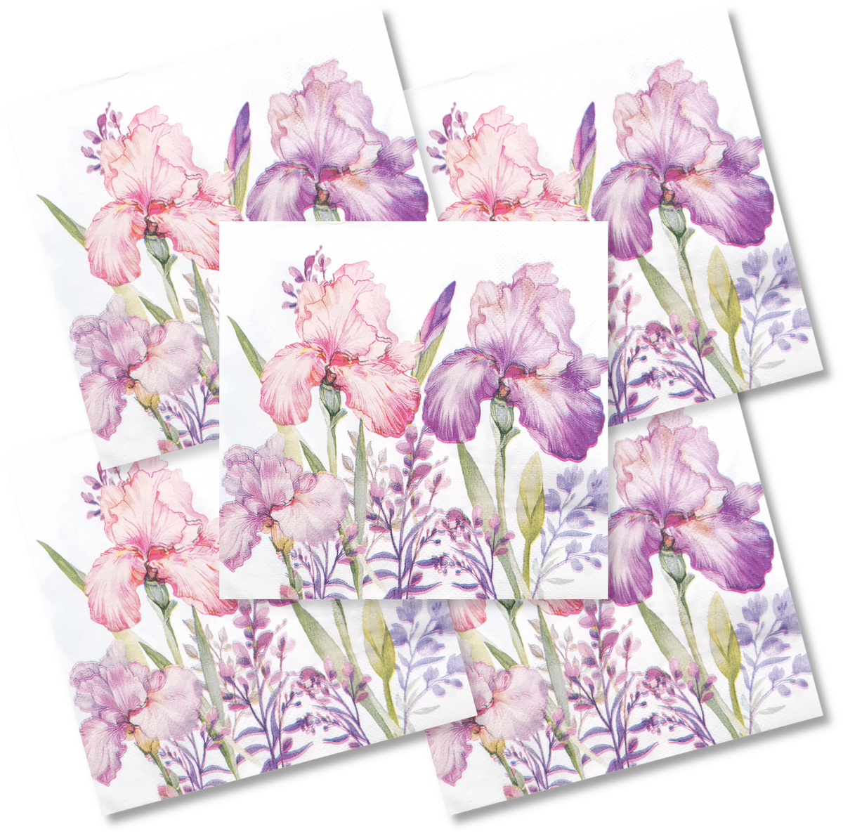 Decoupage Napkin - (DN-8020) - Flowers - Set of 5