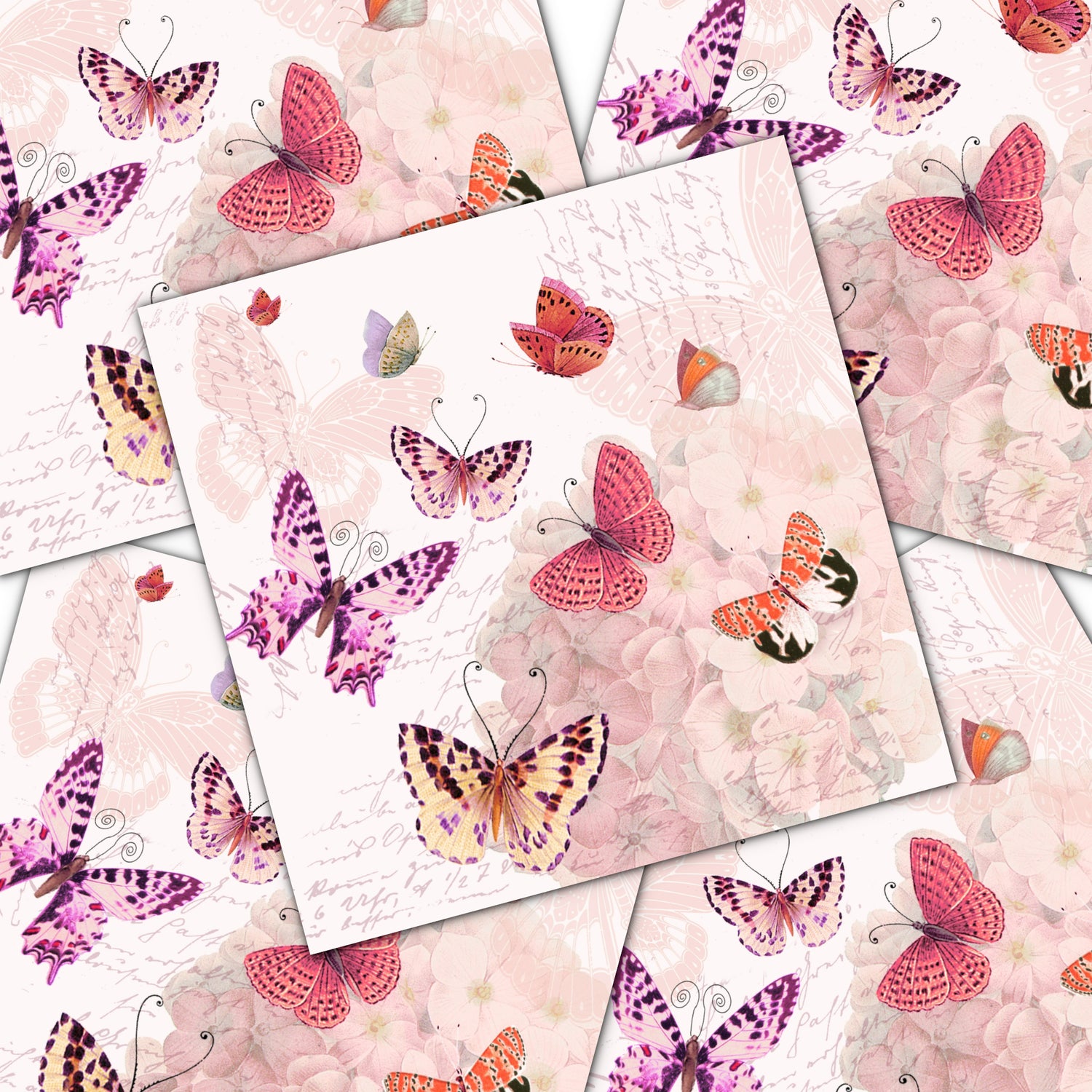 Decoupage Napkin - (DN-8038) - Atelier - Butterfly Romance - Set of 5