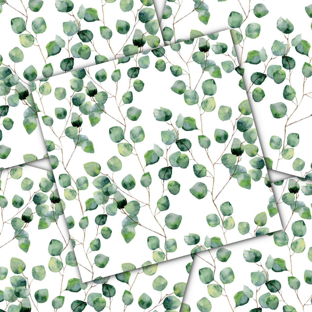 Decoupage Napkin - (DN-8059) - Aquarell Leaves - Set of 5