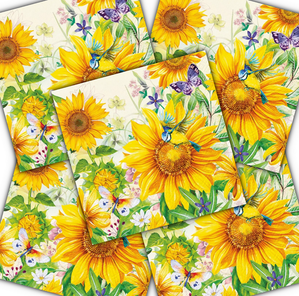 Decoupage Napkin - (DN-8072) - Wild Sunflowers - Set of 5