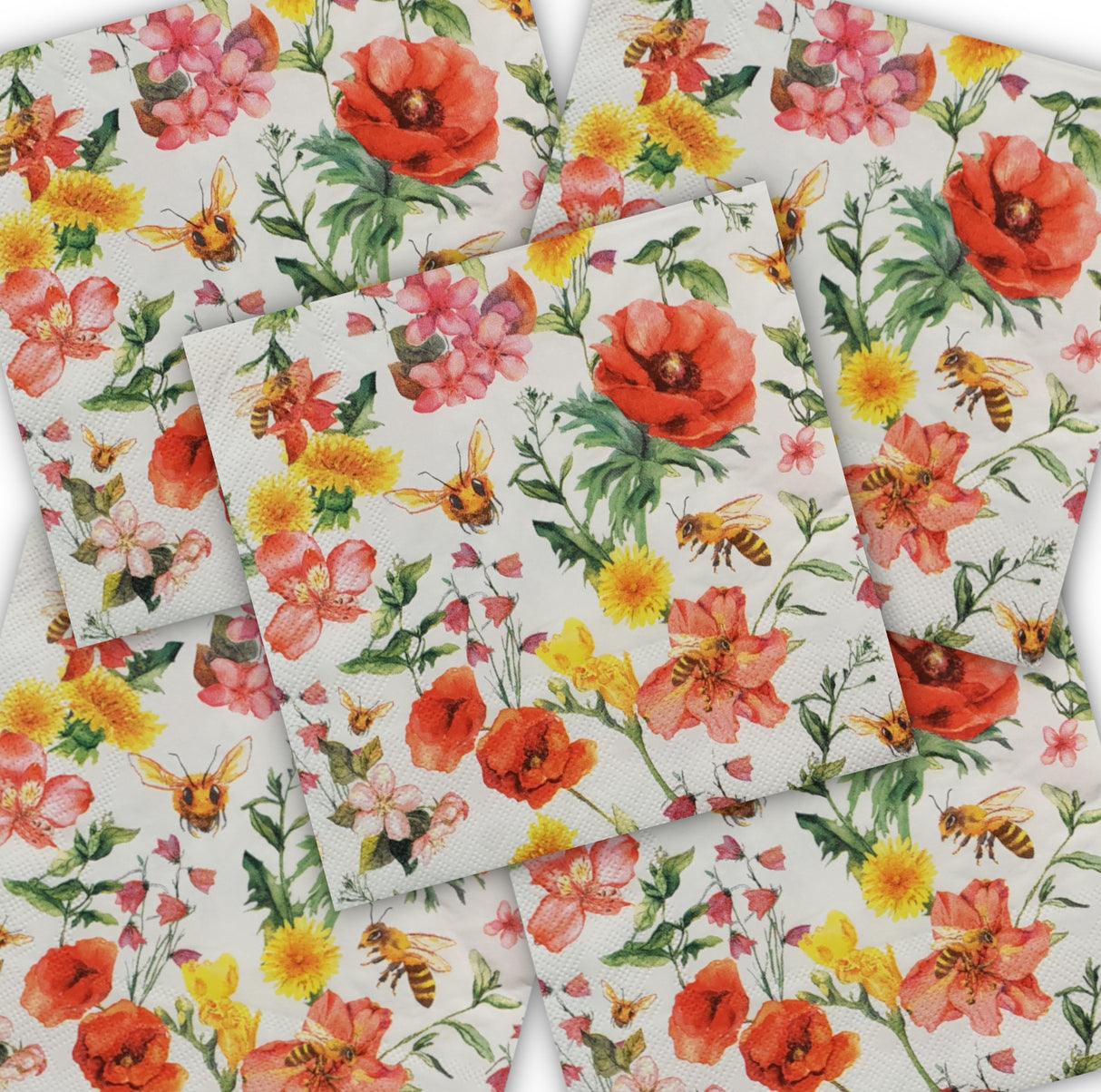 Decoupage Napkin - (DN-8075) - Busy Bees - Set of 5