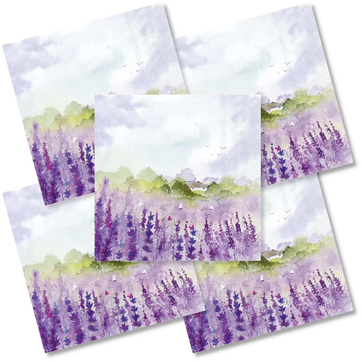 Decoupage Napkin - (DN-8086) - Lavender Field - Set of 5