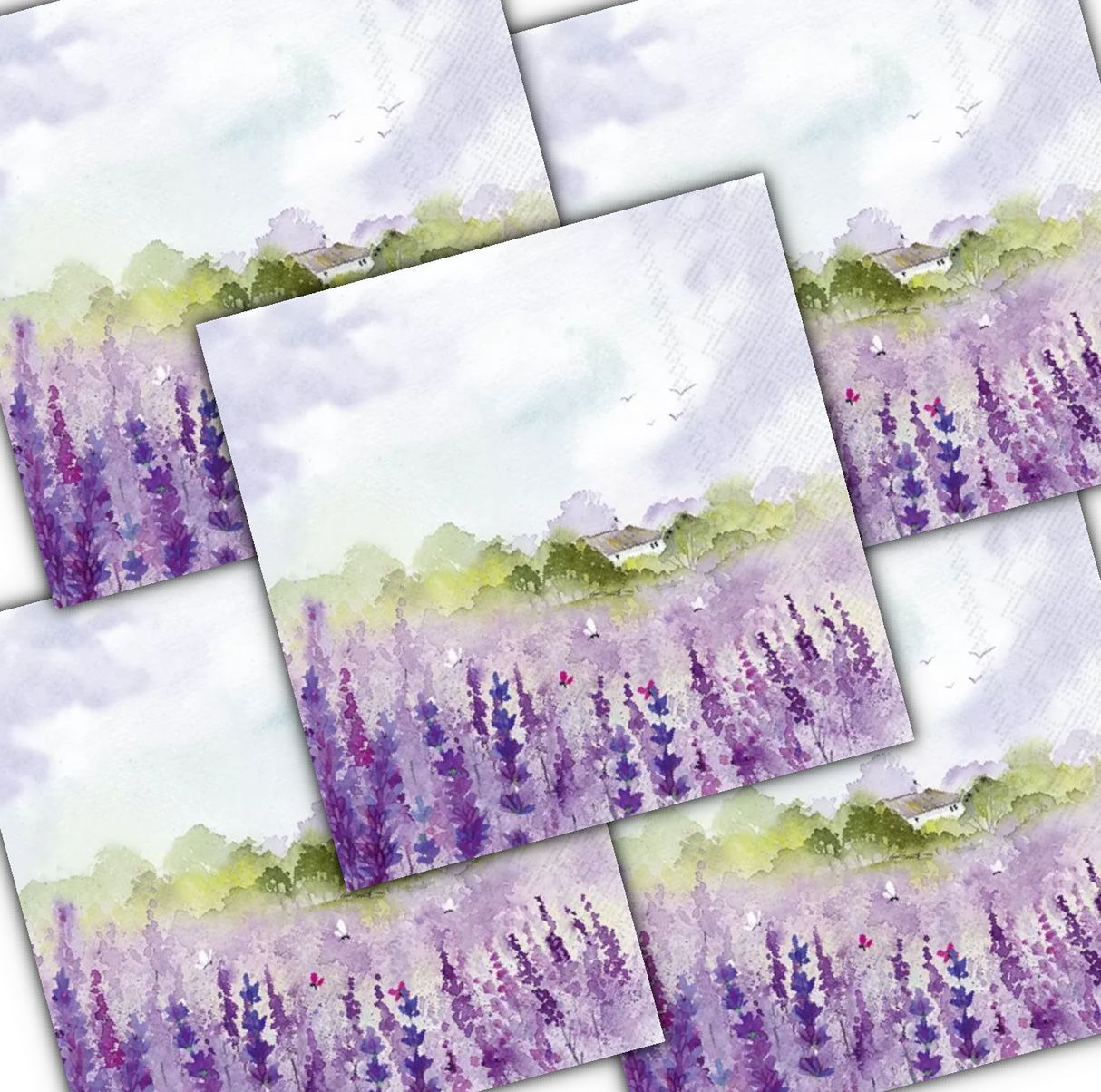 Decoupage Napkin - (DN-8086) - Lavender Field - Set of 5