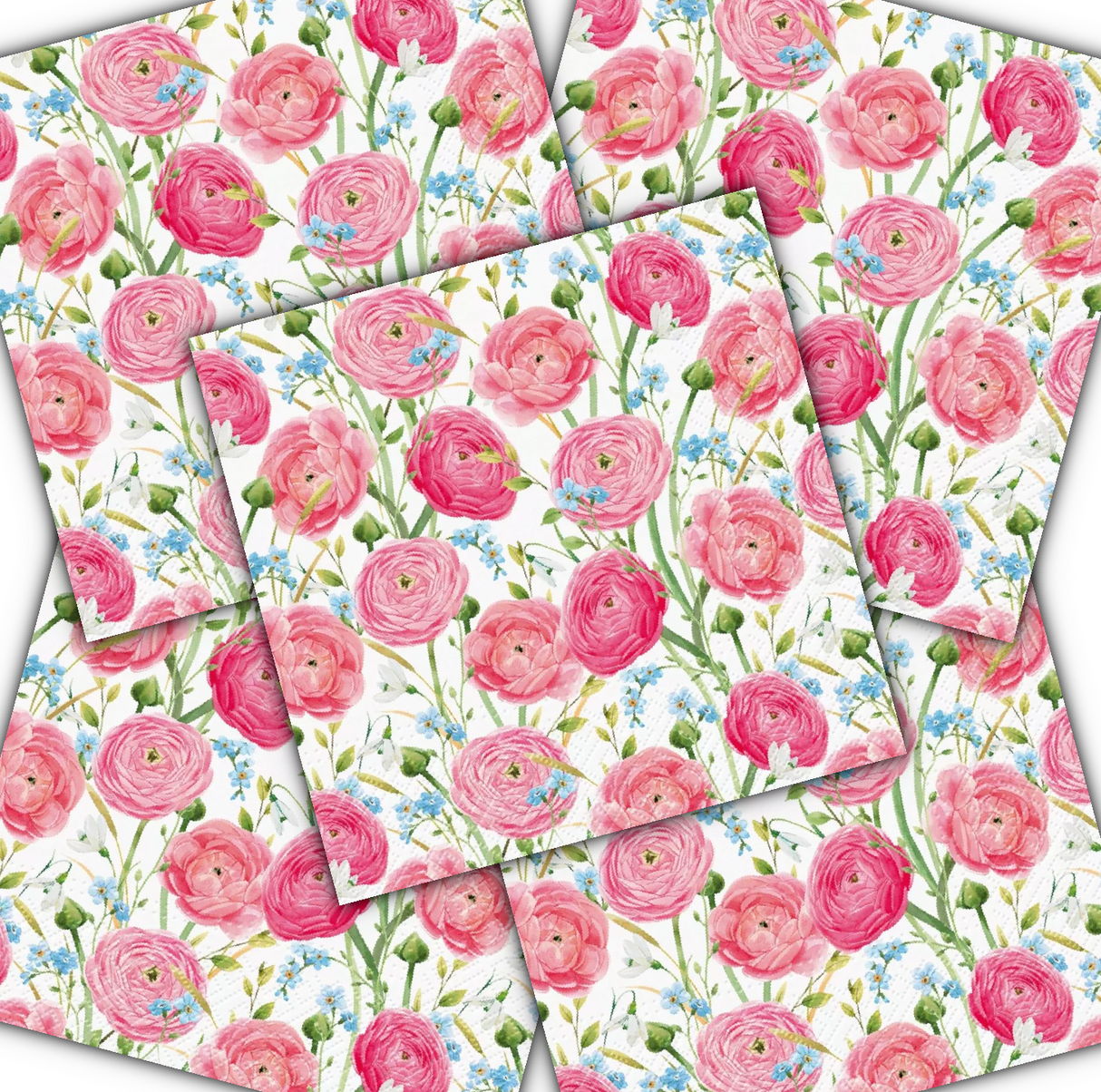 Decoupage Napkin - (DN-8092) - Flowers - Set of 5