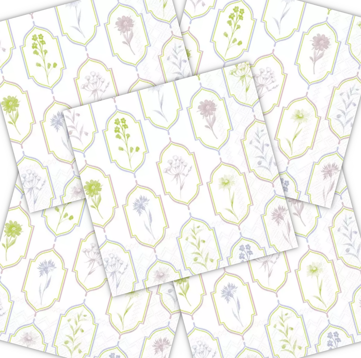 Decoupage Napkin - (DN-8098) - Philipa - Light Green - Set of 5