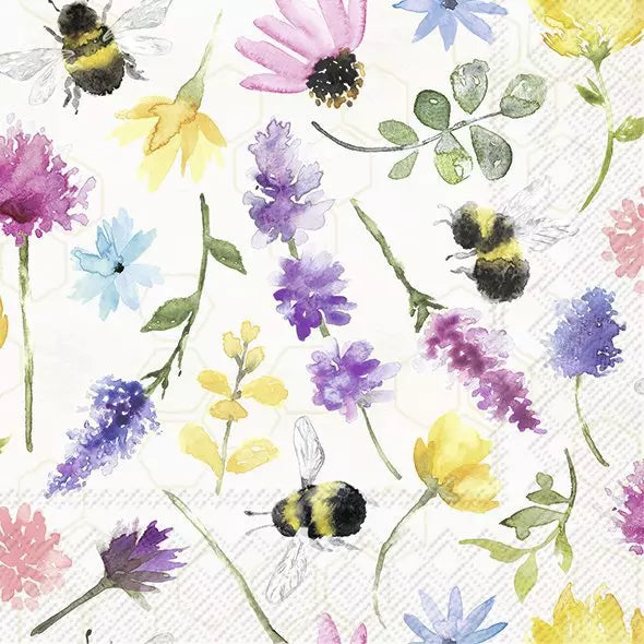 Decoupage Napkin - (DN-8099) - Summer Bees - Set of 5