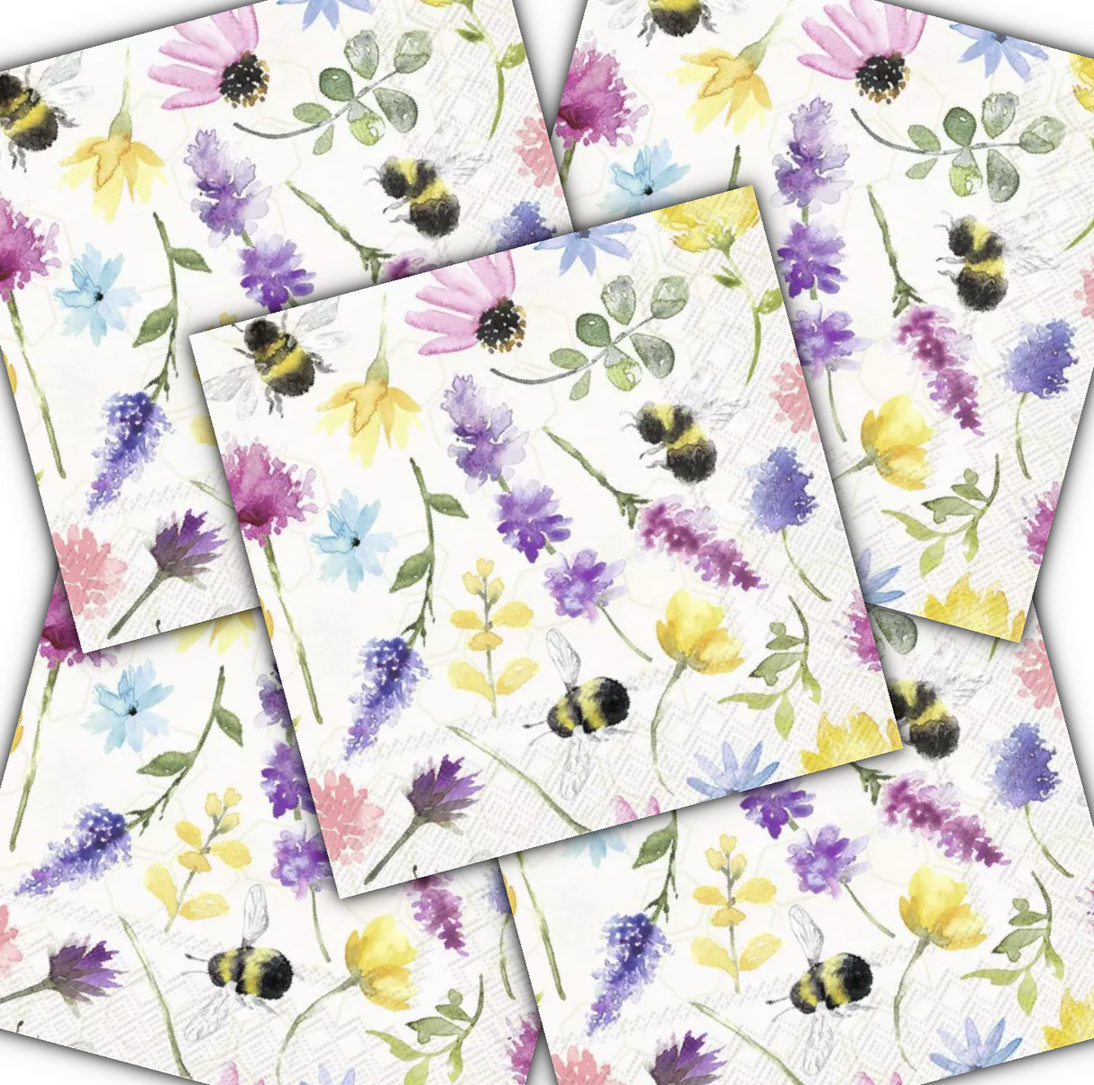 Decoupage Napkin - (DN-8099) - Summer Bees - Set of 5