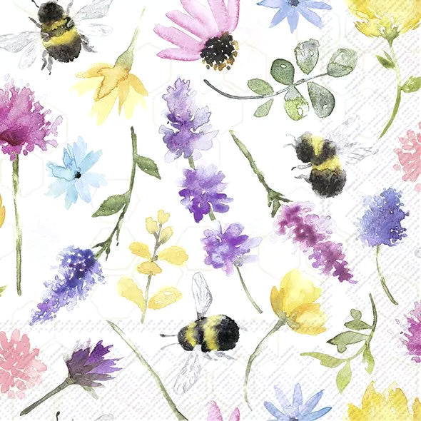Decoupage Napkin - (DN-8099) - Summer Bees - Set of 5
