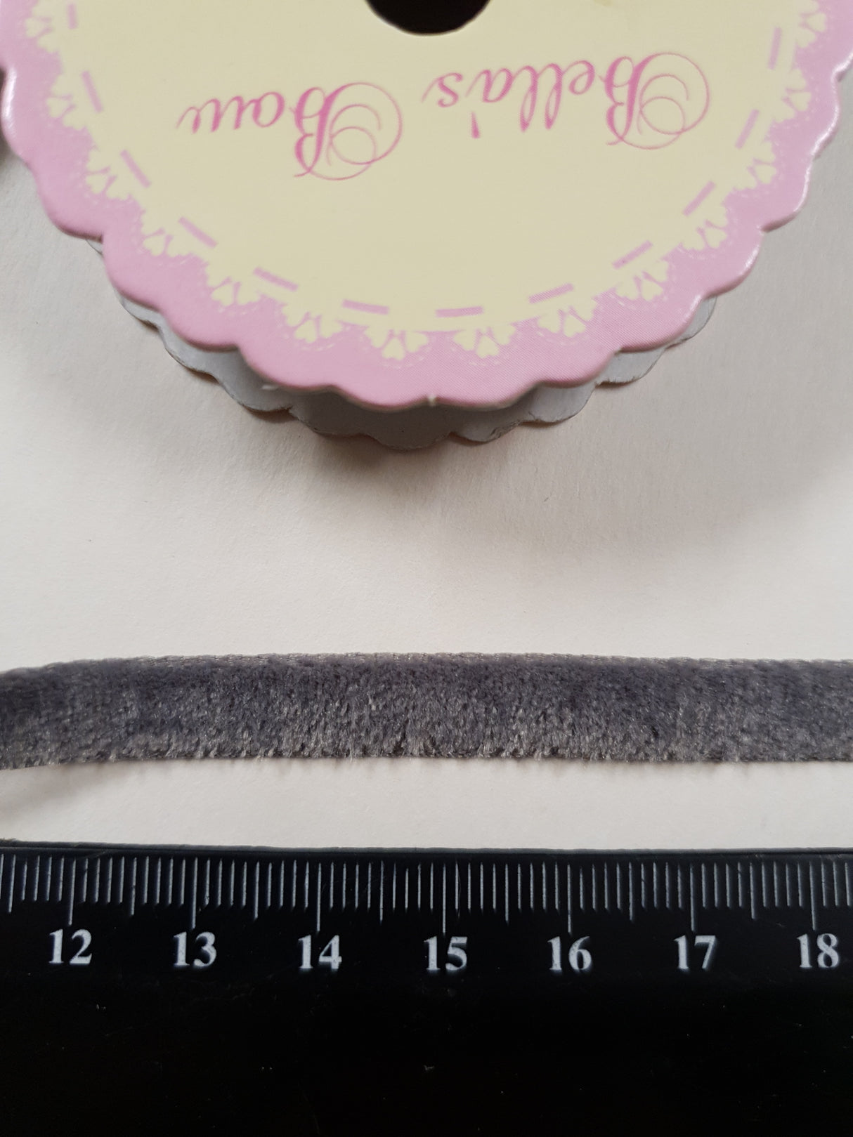 Grey Velvet Ribbon - 8110