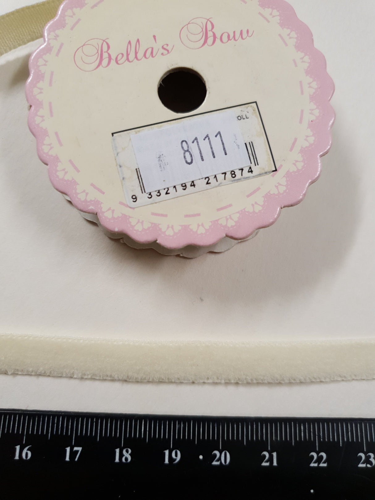 Cream Velvet Ribbon - 8111