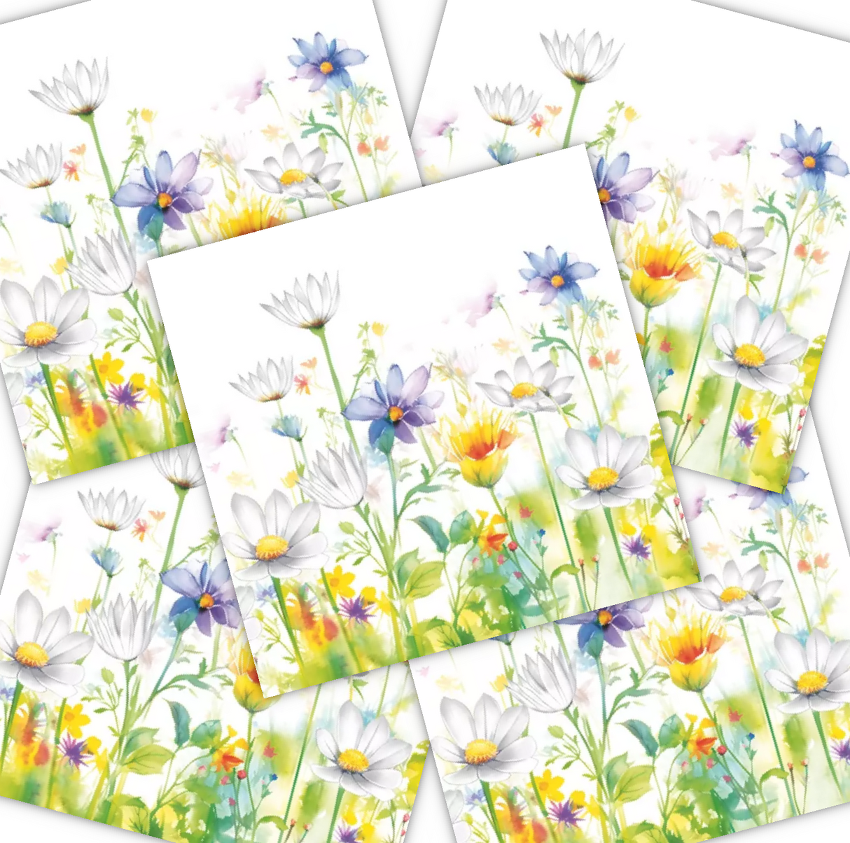 Decoupage Napkin - (DN-8116) - Beautifull Flower Meadow - Set of 5